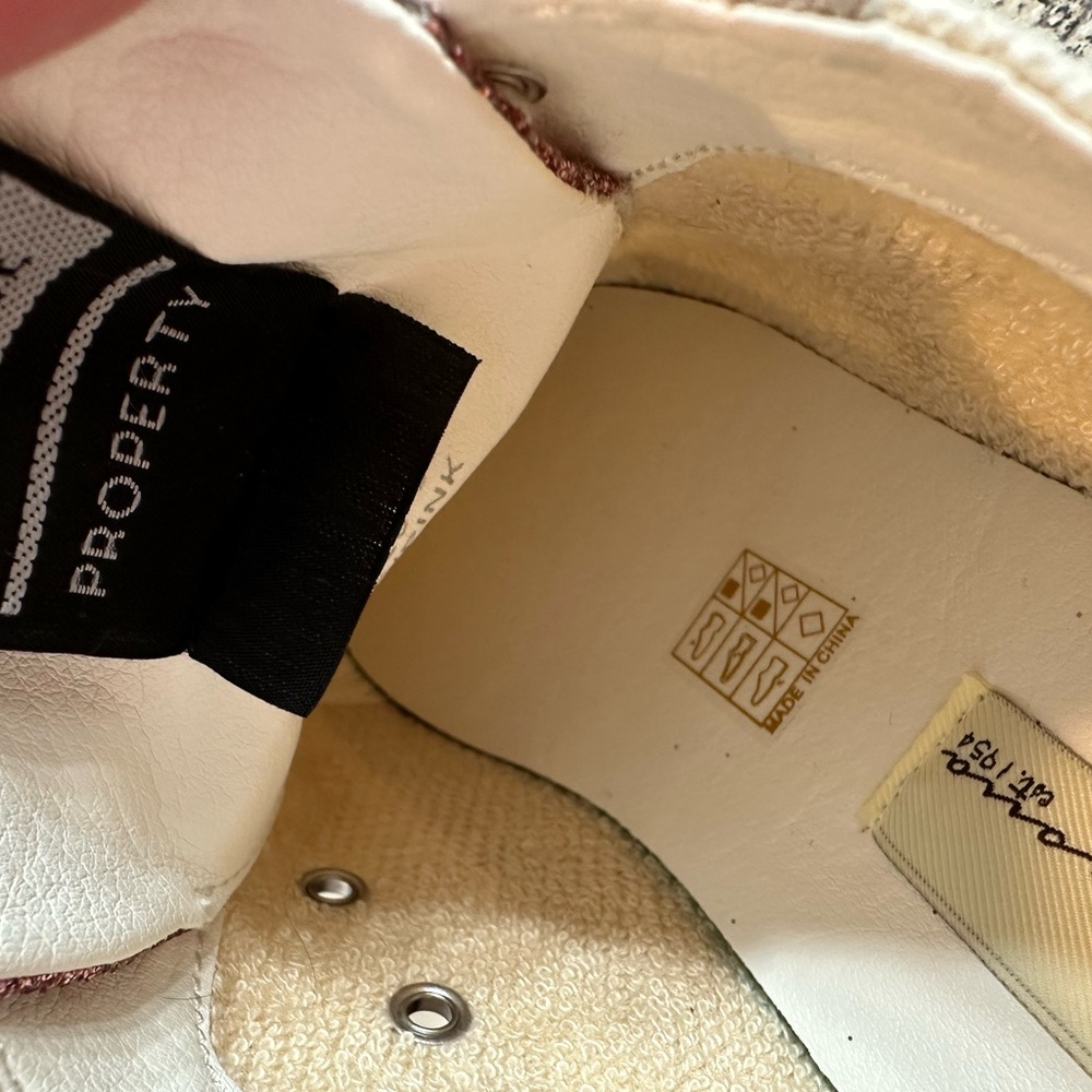 Vintage Havana White and Pink Glitter Sneakers - Picture 3 of 6